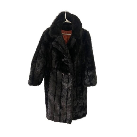 Vintage Union Women's Faux Fur Long Button Front Coat - Large - Picture 1 of 14